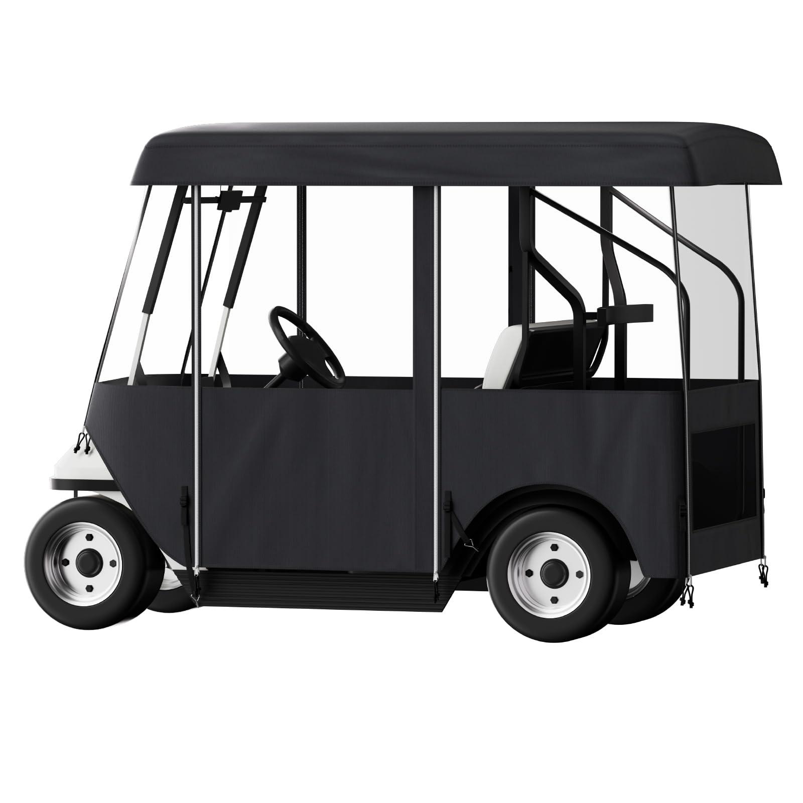 Happybuy Happybuy Golf Cart Enclosure 86'', 4-Person Golf Cart Cover, 4-Sided Fairway Deluxe, 300D Waterproof Driving Enclosure with Transparent Windows, Fit for EZGO, Club Car, Yamaha Cart