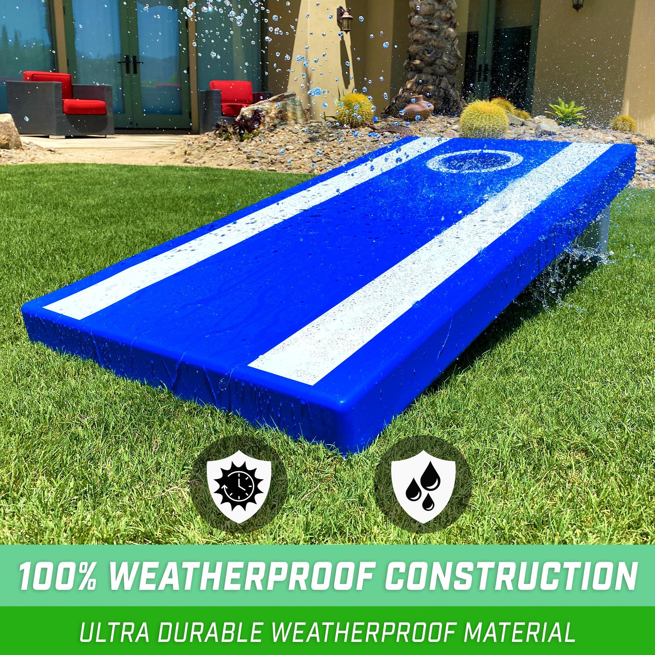 GoSports GoSports 4 ft x 2 ft All Weather Outdoor Cornhole Game Set - heavy-duty Plastic Weatherproof Boards Includes 8 Bean Bags & Game Rules