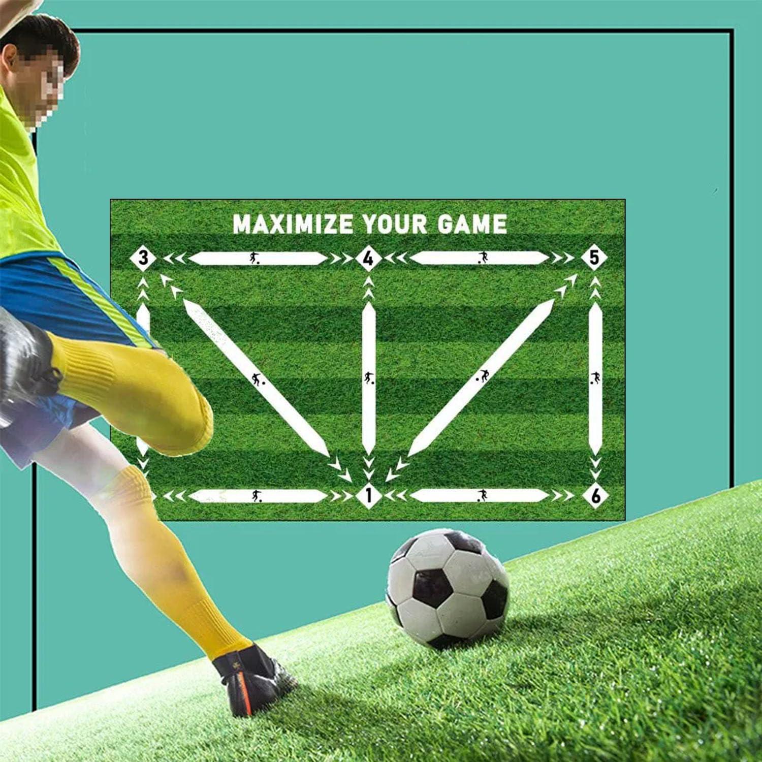 PUSHIZHIGUANG Soccer Training Mat, Anti-Skid Soundproof Football Training Mat, Household Diatom Mud Folding Children Adult Dribbling Training Foot Mat, Improve Speed, Strength and Coordination (E, 15.7 * 23.6in)