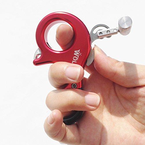 AMEYXGS AMEYXGS Hunting Bow Release Aid 3 or 4 Finger Release Aid Compound Bow Release Grip Button Release for Archery Shooting Target Trigger (Red)