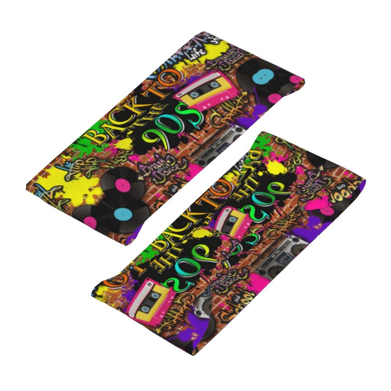 YSBYEIU Retro 80s 90s Headbands Fashion Sweatbands Sports Headband for Men Women Sweatband for Hiking Cycling, Working Out