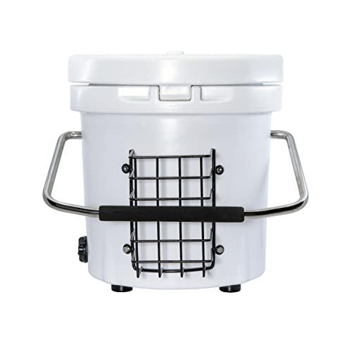 Mammoth Mammoth Live Bait Bucket, Insulated Bait Bucket with 10 Quart Capacity, Great for Day Trips and Fishing Tournaments, White