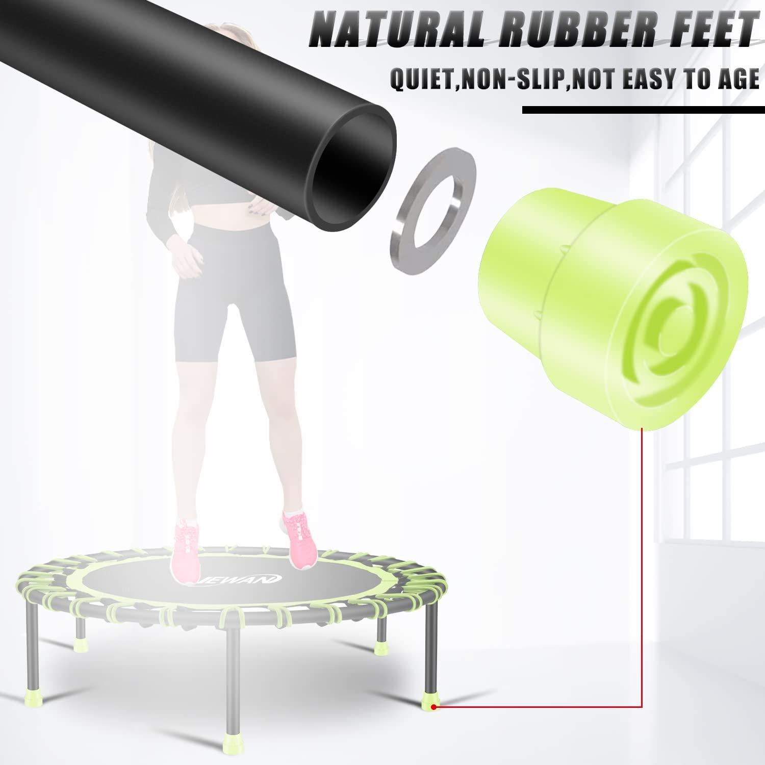 NEWAN Newan 40'' Silent Fitness Mini Trampoline - Indoor Rebounder for Adults - Best Urban Cardio Jump Fitness Workout Trainer, Covered Bungee Rope System - Max Limit 330 lbs