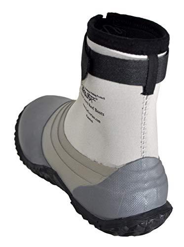 Foreverlast Inc. ForEverlast Ray-Guard Reef Wading & Fishing Boots Generation II for Men and Women, Grey, Size 3, Hard Soled Vulcanized Rubber Bottom, Neoprene, Lightweight, Waterproof (PkRdH1002njpfW)