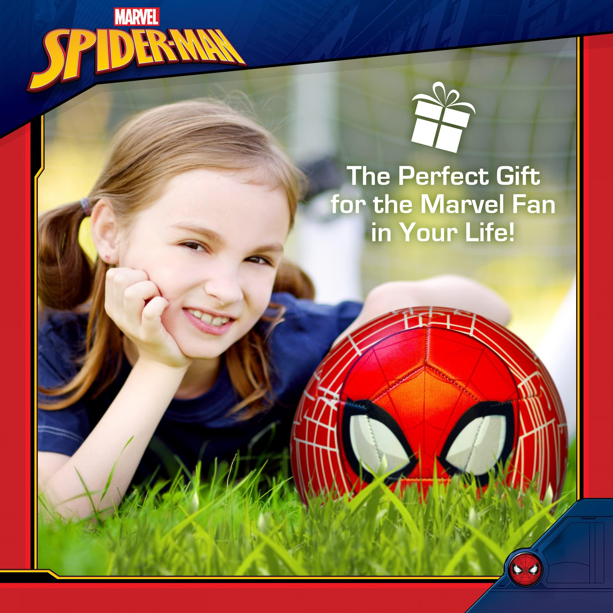 Capelli Sport Capelli Sport Marvel Spider-Man Soccer Ball, Mask and Webs Design Youth Kids Futbol, Multi, Size 5, Red Combo