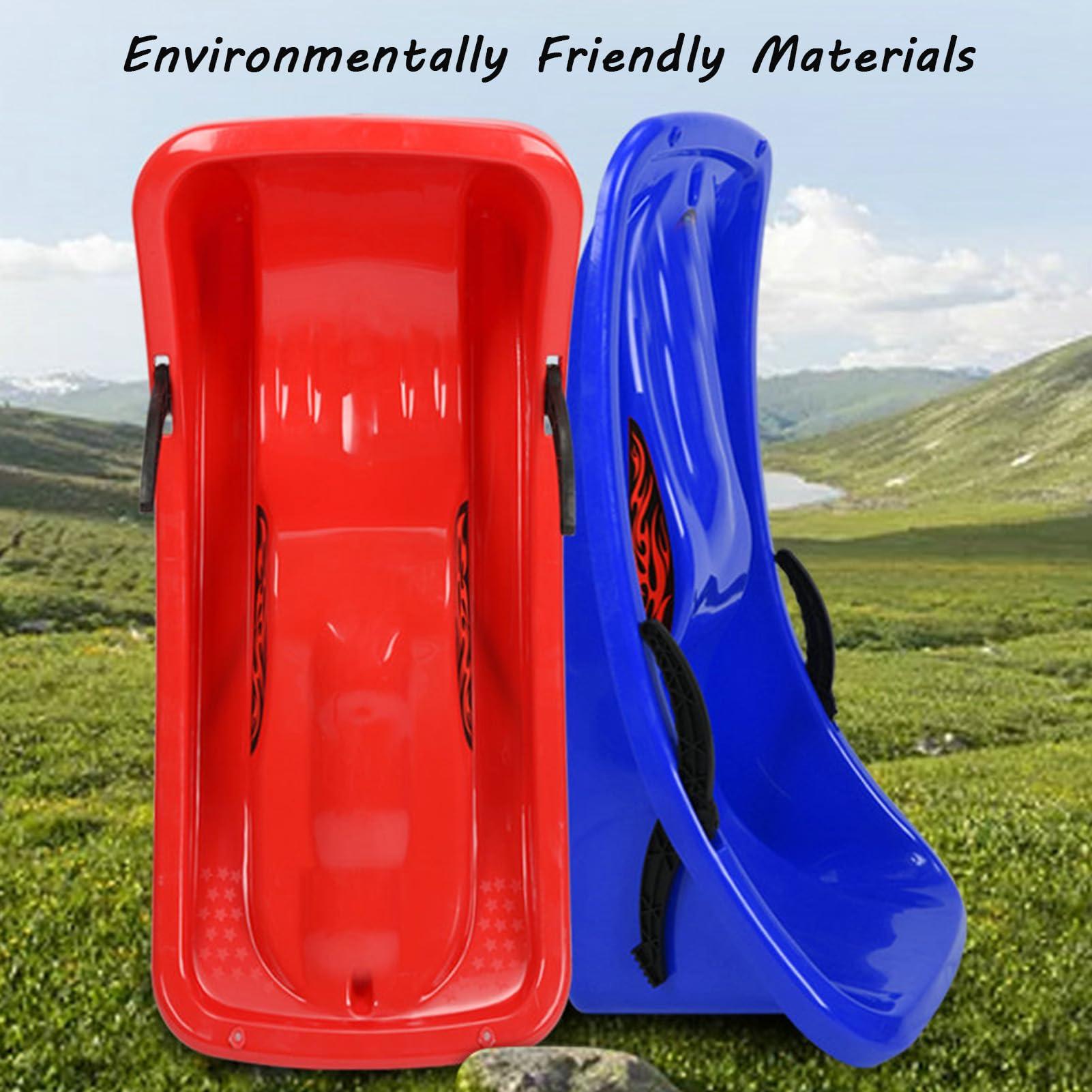 TUOYIBO Two-Handle Children's Sledges, Two-Person Padded Sledges, Frost-Resistant and Wear-Resistant Sledges, Sledges with Backrests