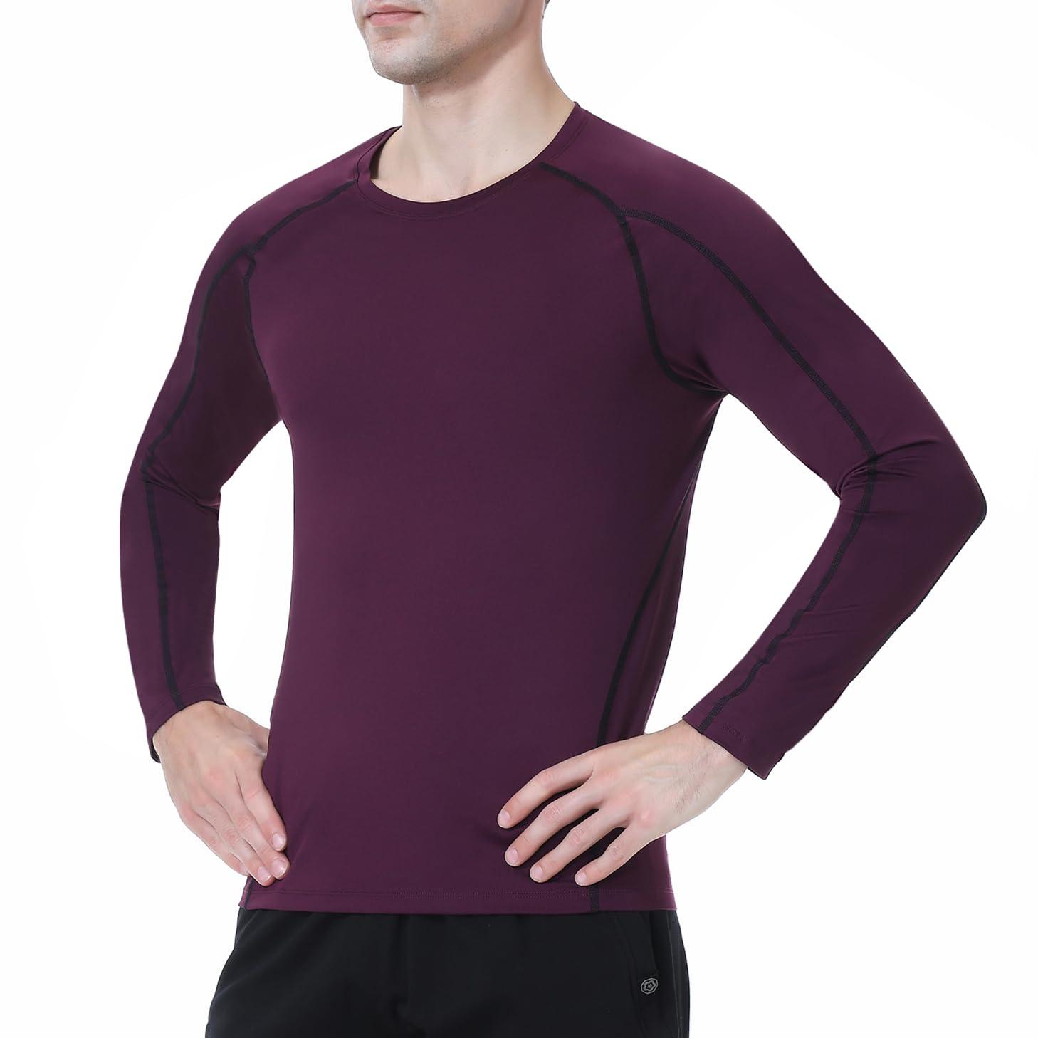 TopTie TopTie Custom Men's Long Sleeve Compression Shirts, Personalized Athletic Workout Shirt-White-L