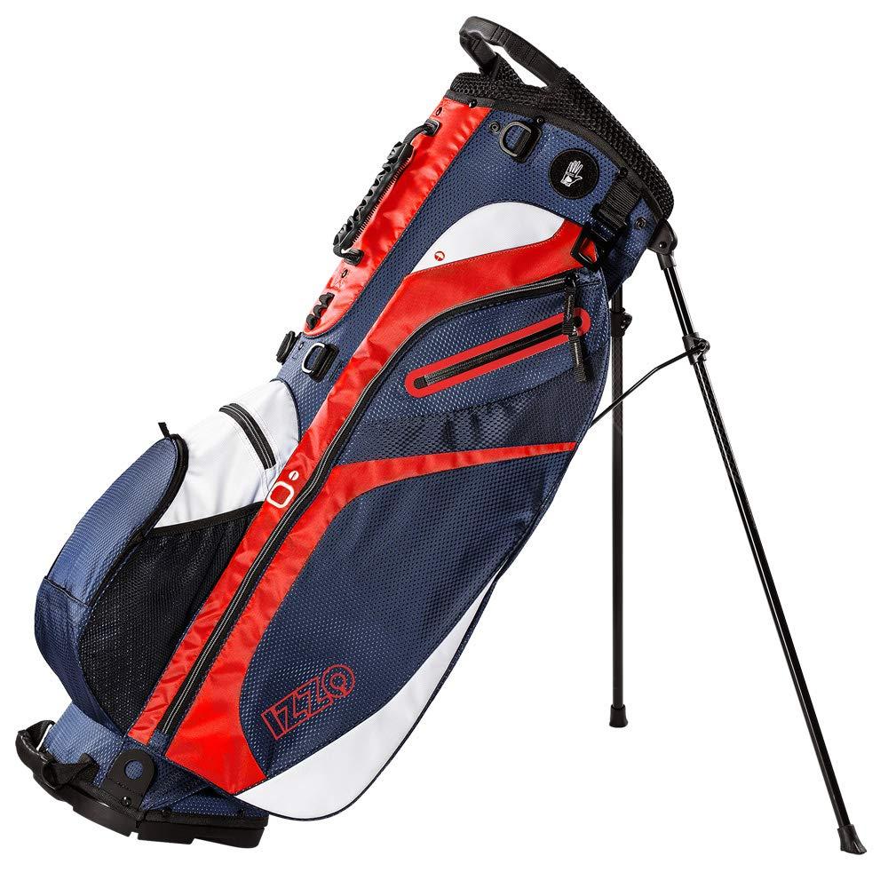 Izzo Izzo Golf Izzo Ultra-Lite Stand Golf Bag With Dual-Strap & Exclusive Features, Red/White/Blue
