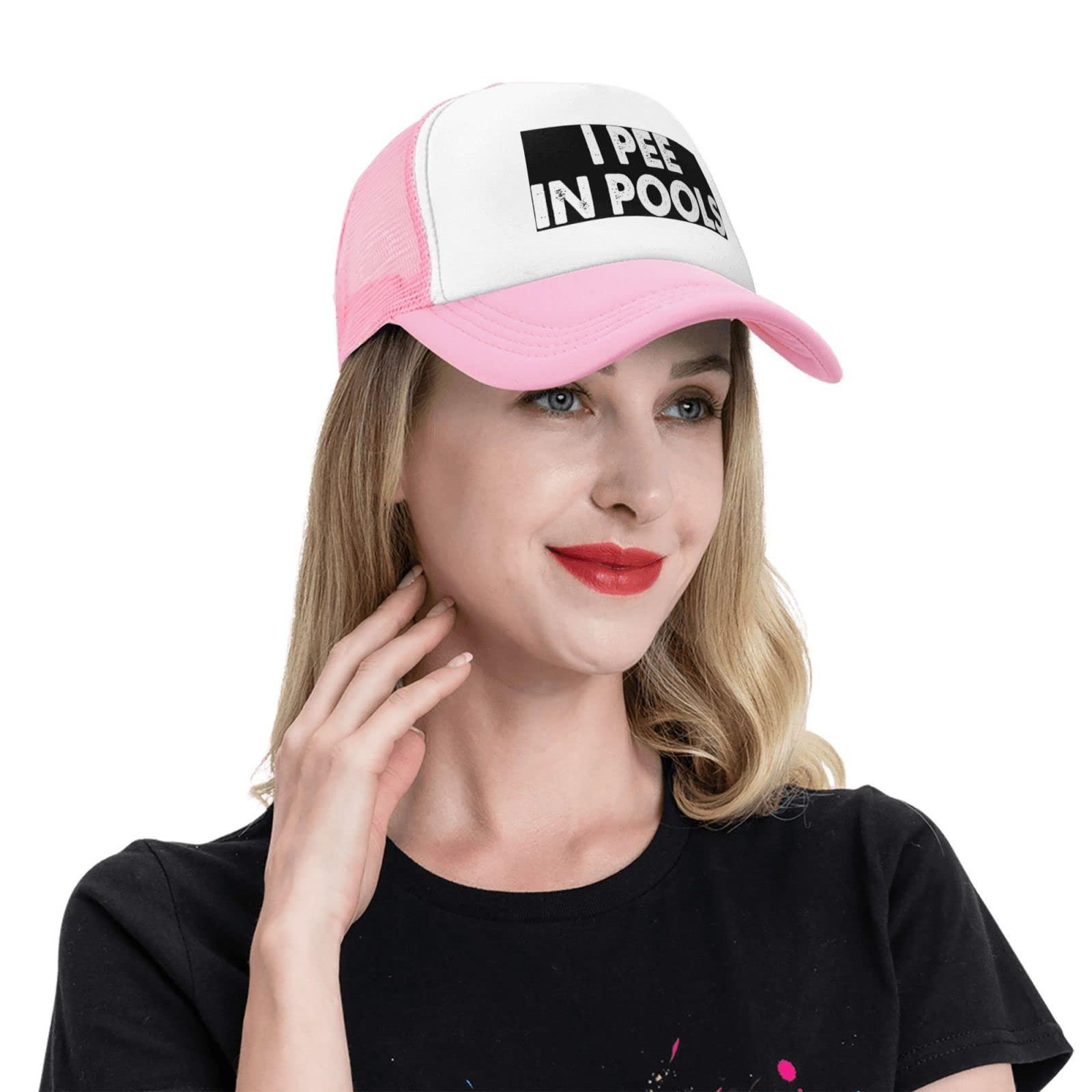 Kkaingg Kkaingg Hat Funny Gift I Pee in Pool Trucker Hat Men Baseball Cap Women Cowboy hat Golf Dad Cap Fishing hat Pink