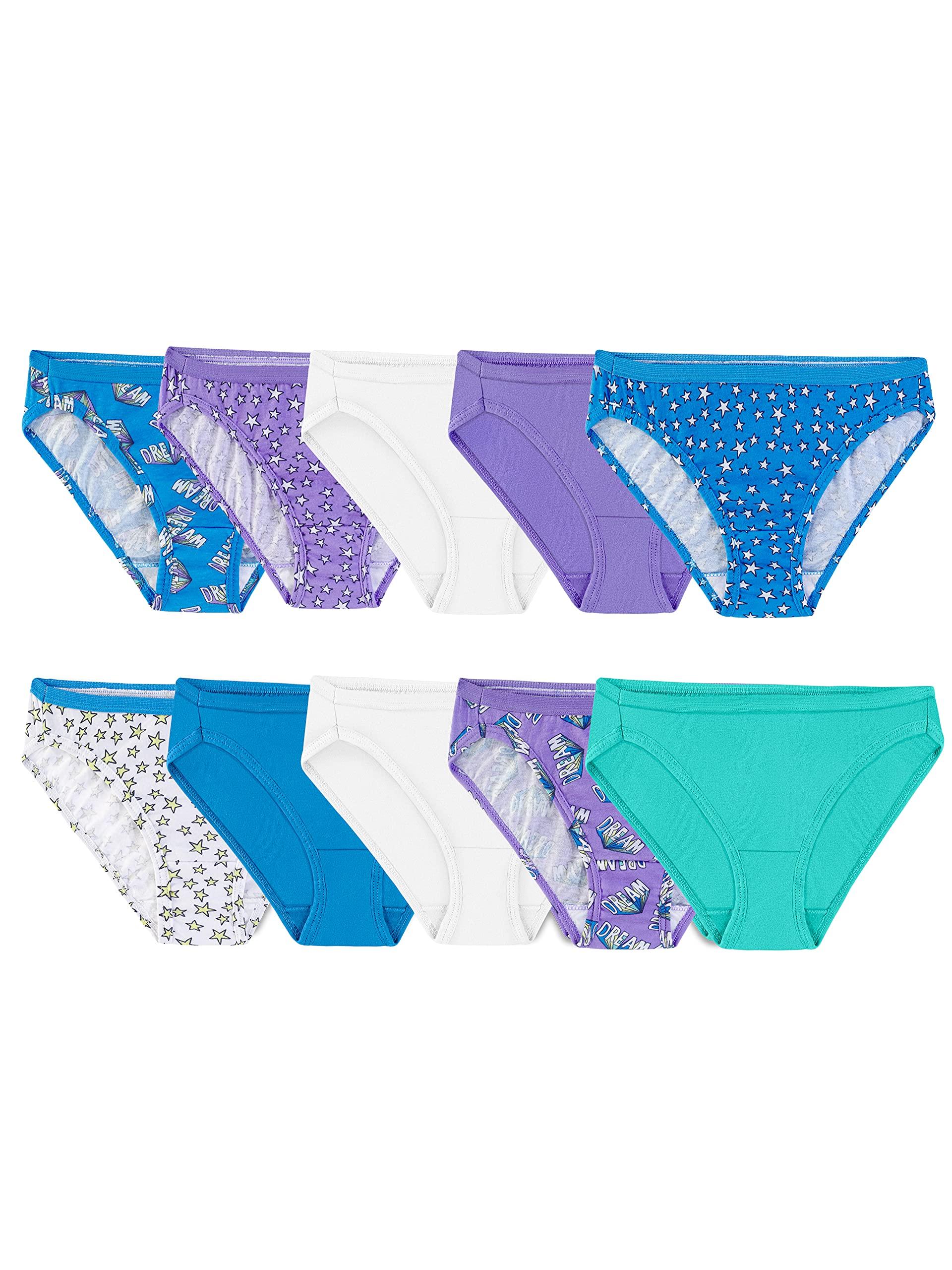 Fruit of the Loom Fruit of the Loom Girls' Little Cotton Bikini Underwear Multipacks, 10 Pack-Fashion Assorted, 6