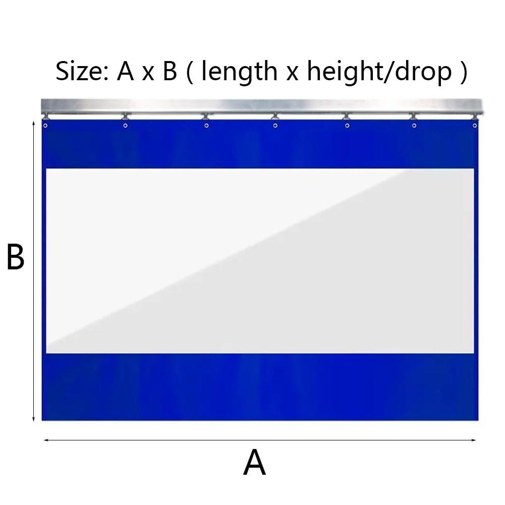 Rygcrud Rygcrud Garage Divider Curtains for Work Areas, Industrial Divider Curtains, Vinyl Panels Clear Tarp with Straight Track, Outdoor Patio Waterproof Partition(14.8x7.9FT)