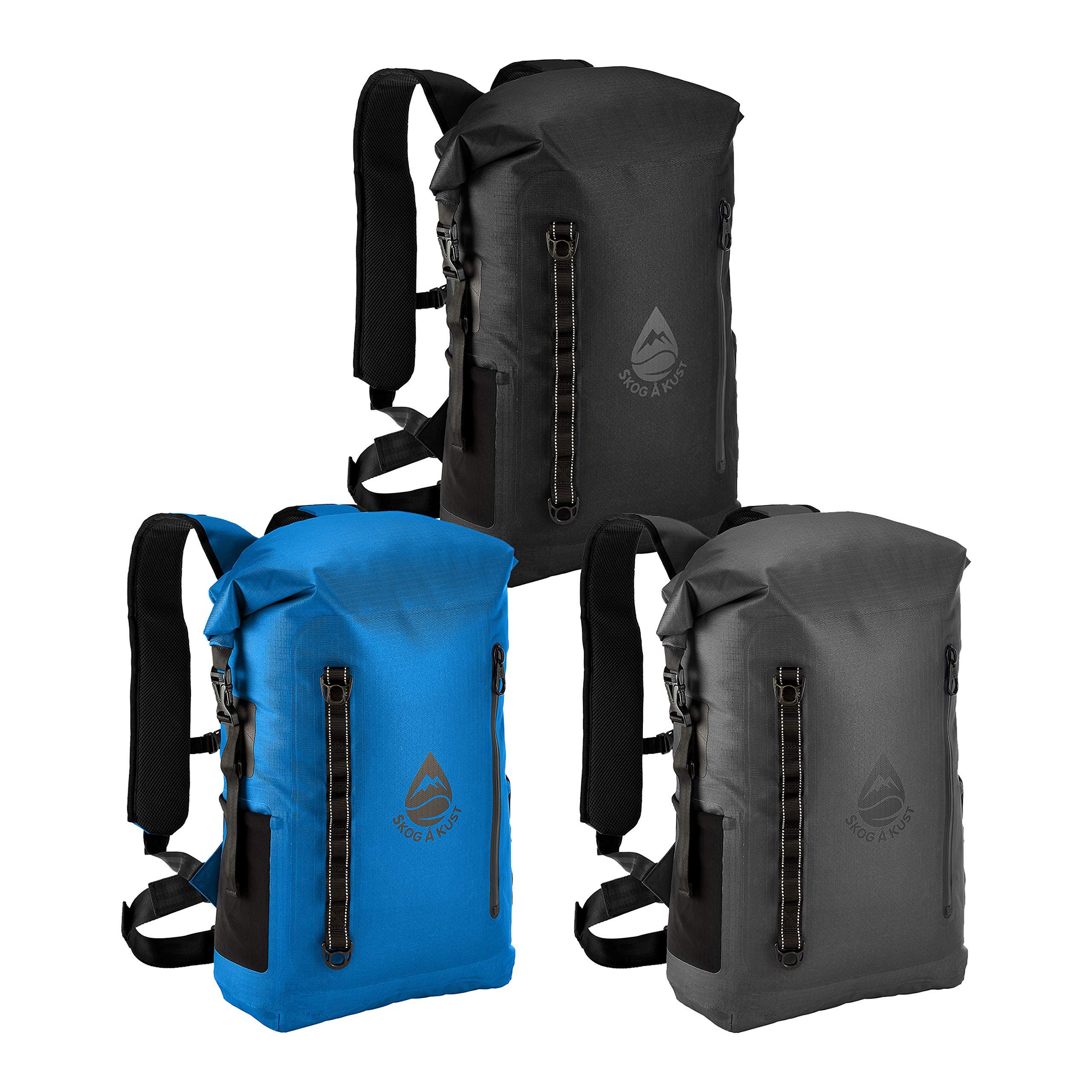 Skog  Kust Skog Kust BackSk Pro Waterproof Floating Backpacks with Exterior Airtight Zippered Pocket | Grey, 25 Liter