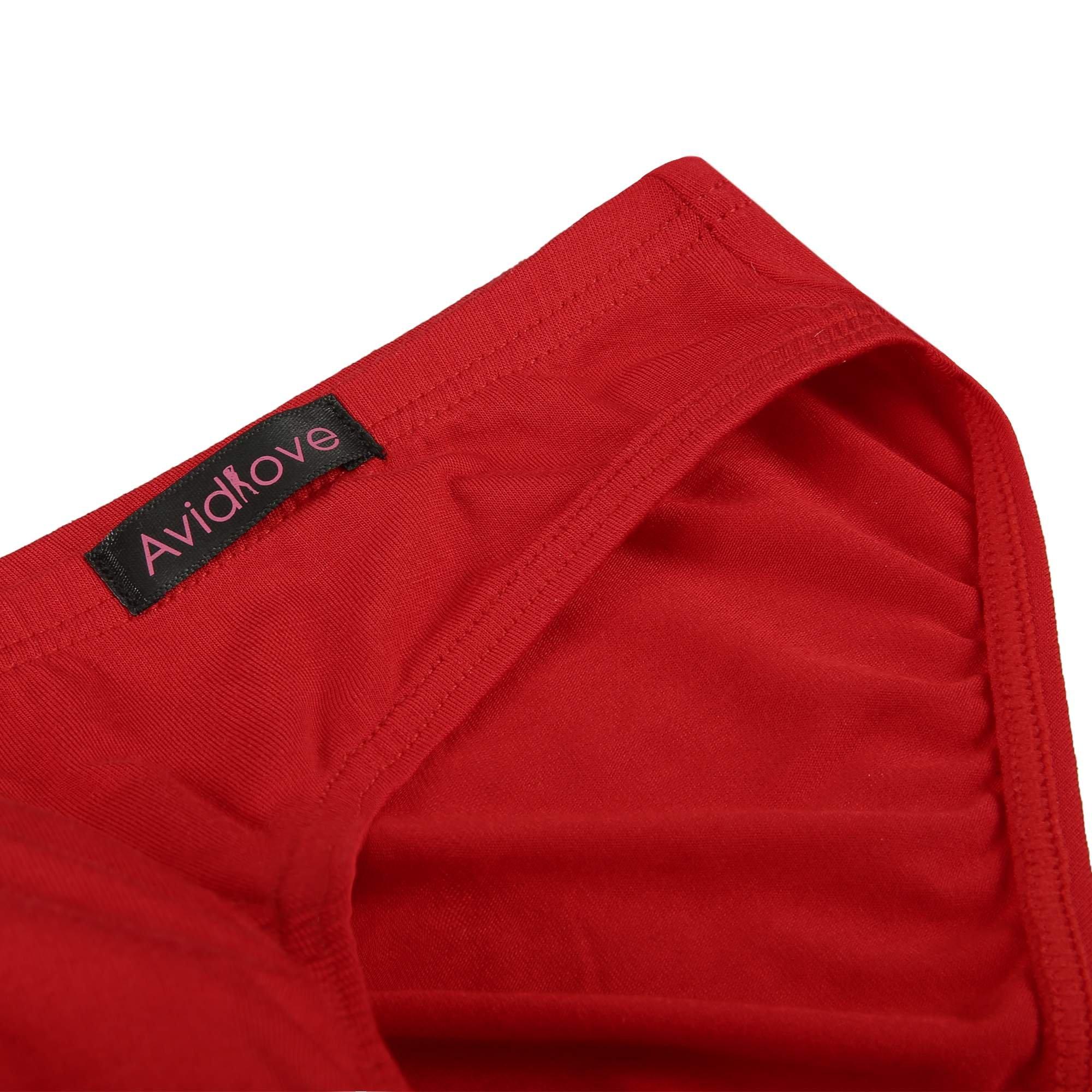 Avidlove Avidlove Men Underwear Micromodal Bikinis 4 Pack Briefs M Black + Red