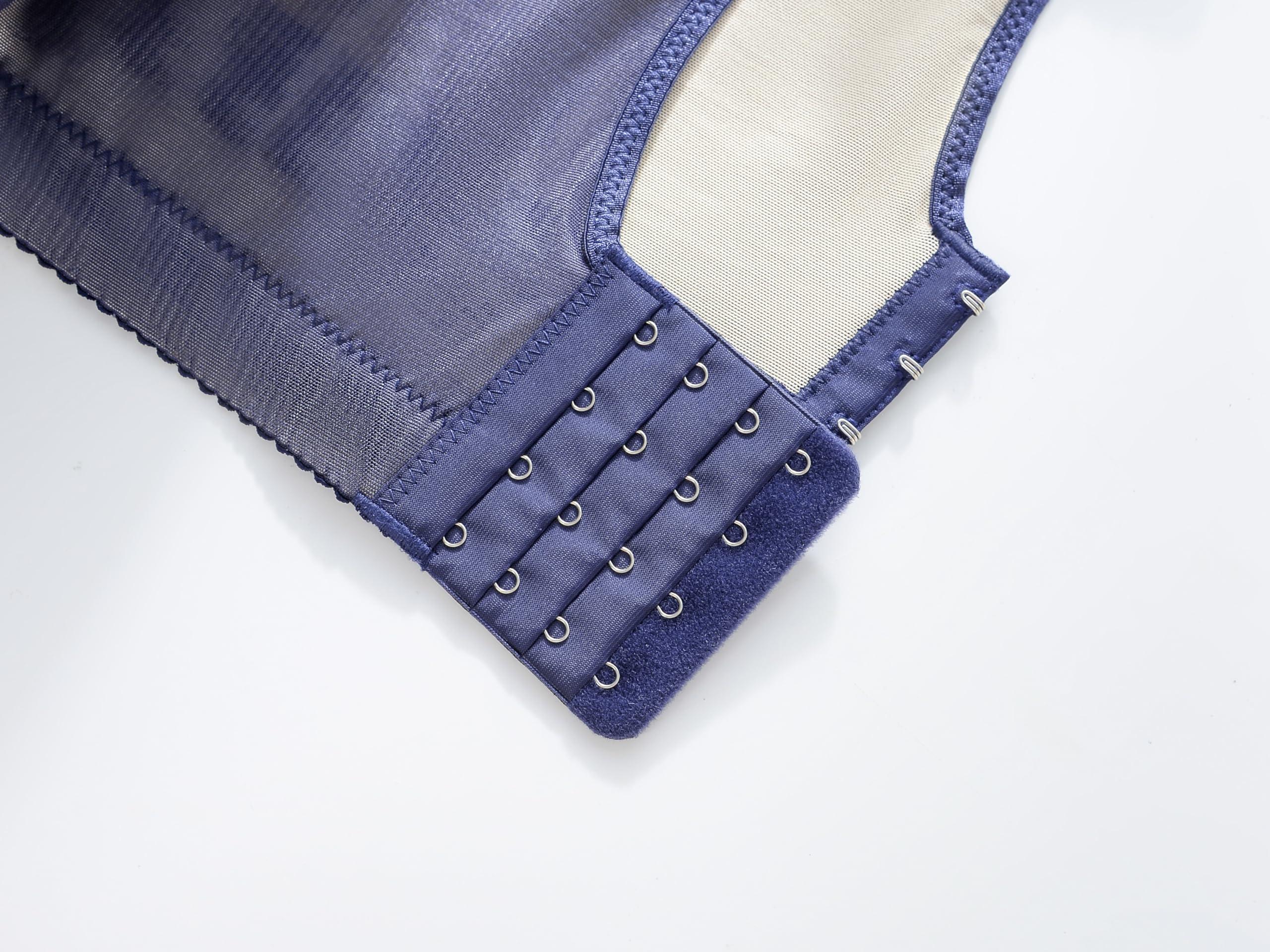 CAHL&FAUO Push Up Bra Plus Size Lace Underwire Minimizer Bra Add Cup Bra Everyday Bra Blue 38B