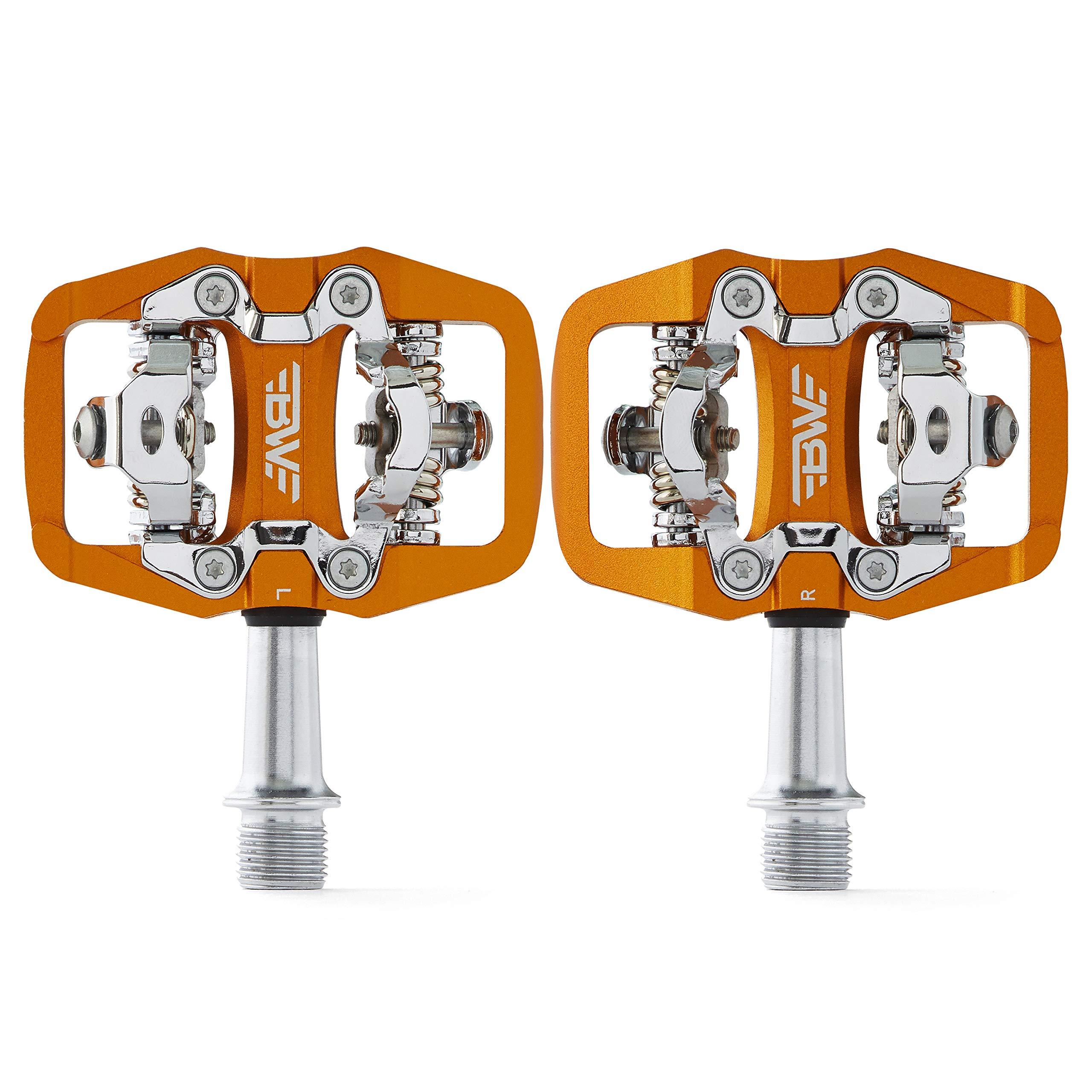 BW USA BW USA Rock Garden Flat Pedal - SPD Compatible Clipless MTB Bike Pedals - Orange