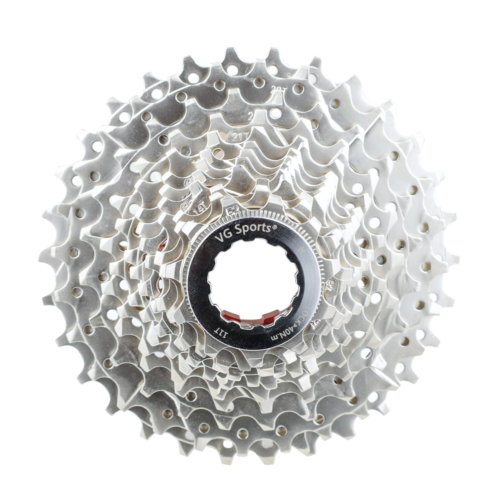 VG SPORTS VG SPORTS 12 Speed 11-30T Road Bike Ultra-Light Cassette Lightweight Aluminum Bracket Bike Cassette (Silver)