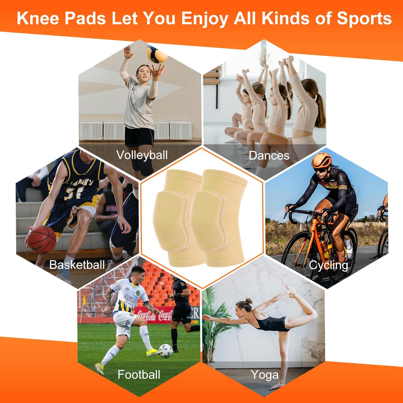 HISFFOG HISFFOG Volleyball Knee Pads for Women, Men, Youth, Girls, Kids, Knee brace for Volleyball Basketball Football Dance Yoga Tennis Running Cycling Workout Climbing Wrestling