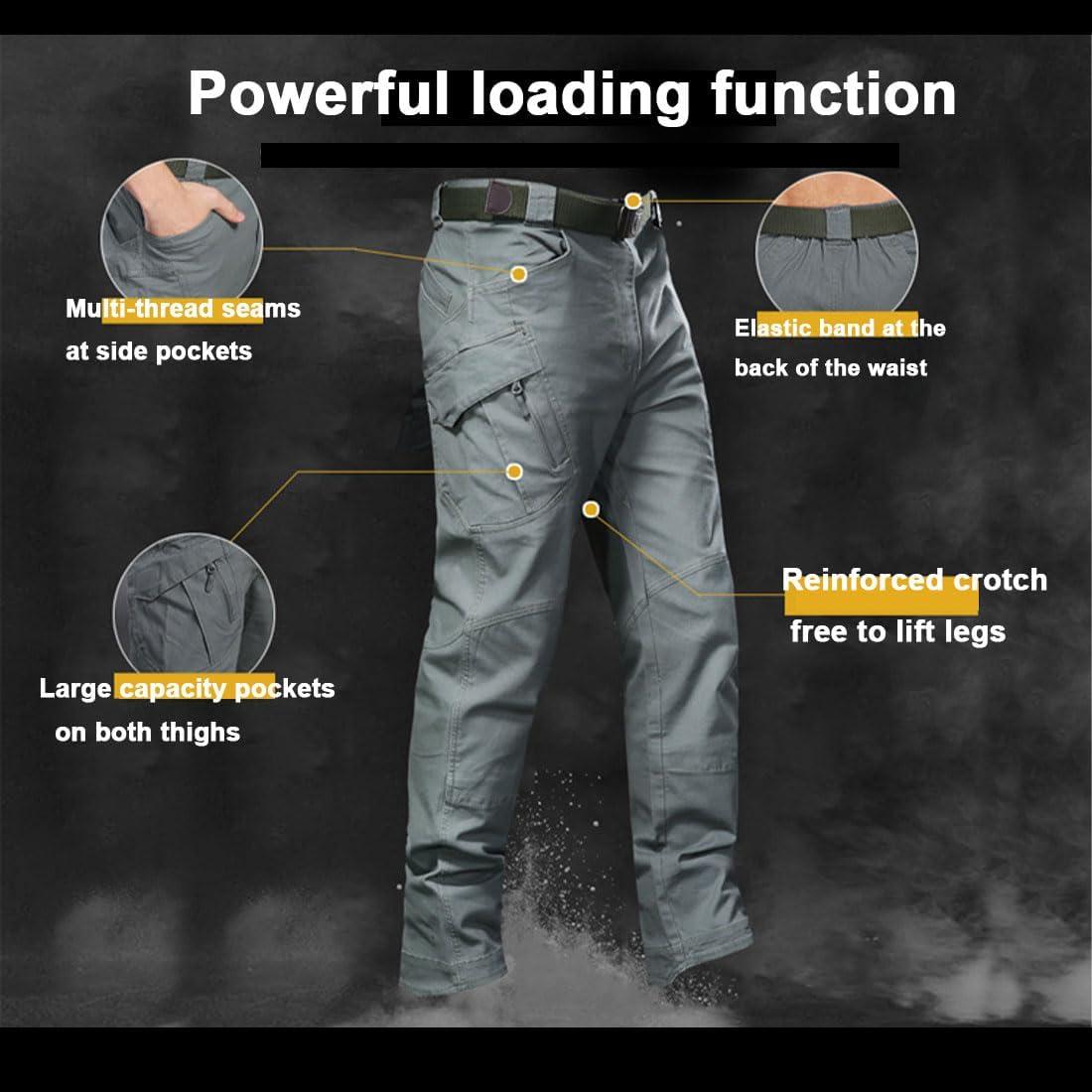 Qhecomce Qhecomce Texwix Flexcamo - Tactical Waterproof Pants, Texwix Tactical Pants, Mens Outdoor Hiking Pants with Multi Pockets (Gray, 5X-Large)