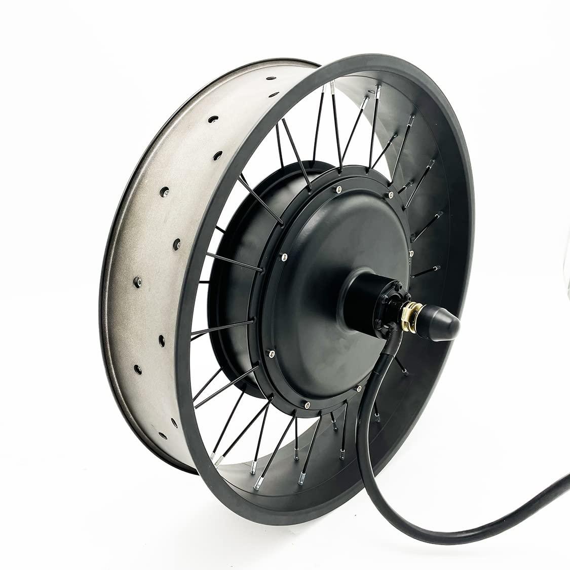 CHAOZHU 48V 60V 72V 3000W-5000W 20/24/26x4.0\" Fat Wheel Ebike Conversion Kits with Intelligent Programmable Sine Wave Controller (26x4.0, Drop Out: 175mm)
