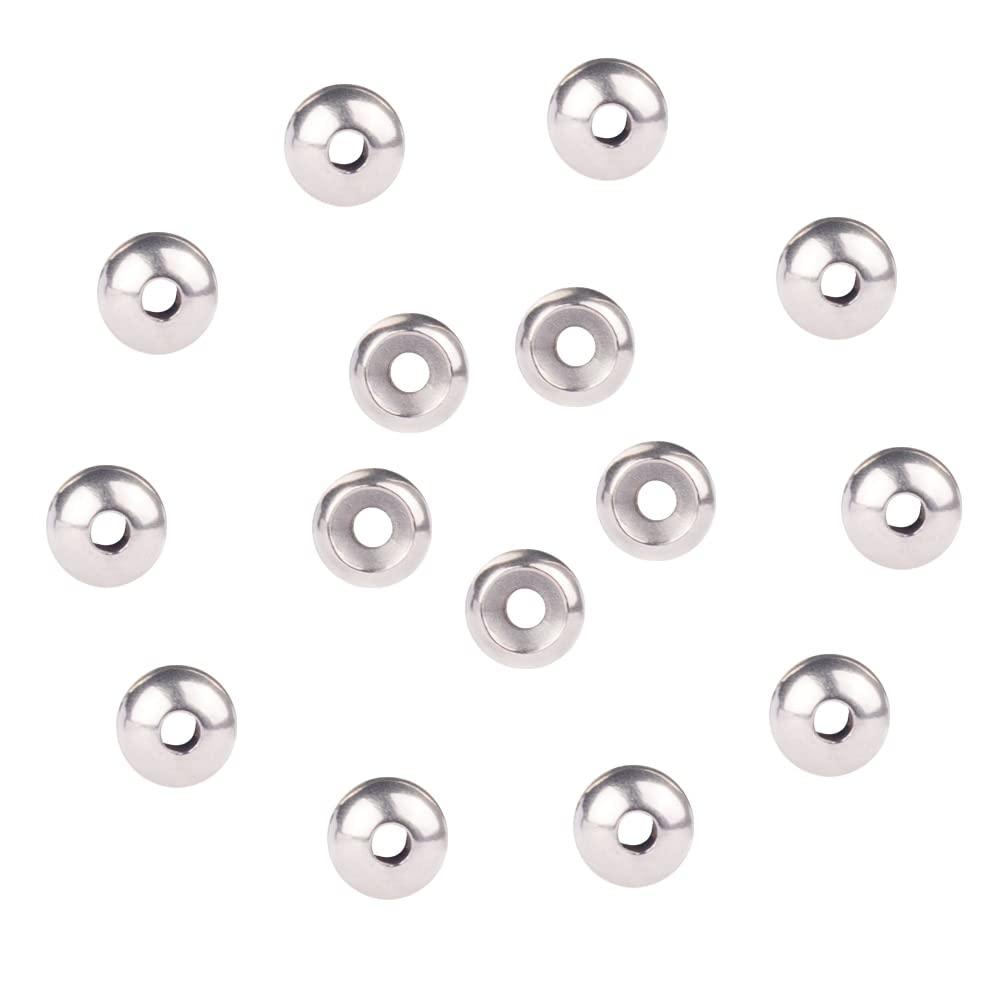 MUUNN MUUNN 100pcs Tungsten Cyclops Beads for Fly Tying, Sink Deeper and Faster 5 Colors/13 Sizes Countersunk Tungsten Beads Fly Tying Beads Head Fly Tying Materials(Sliver,3.0mm)