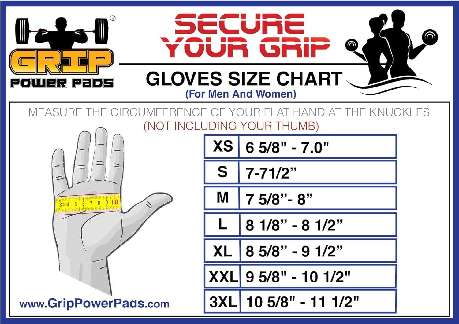 Grip Power Pads Elite Leather Gym Gloves with Built in 2" Wide Wrist Wraps Best Leather Glove Design for Weight Power Lifting Bodybuilding & Strength Training Workout Exercises (Black, X-Large)