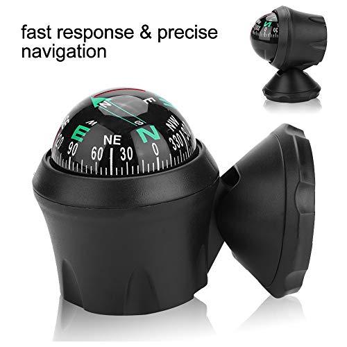 Hakeeta Car Compass, Night Vision Electronic Digital Compass, Direction Guidance for Boat Vehicle, Can be Decorative Ornament or Birthday Present, Pivoting Compass, Stick, Easy to Read, Black