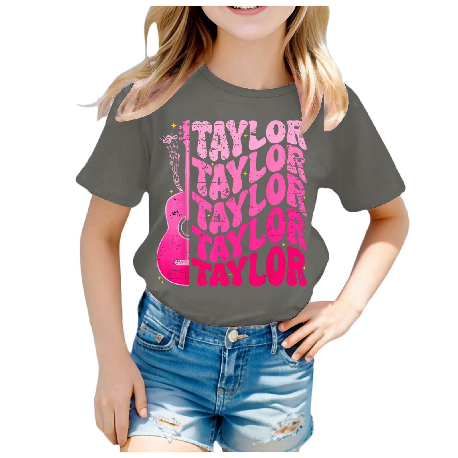 NineFit Basics Taylor Shirts for Girls Kids Youth Vintage Country Music T-Shirt Tops Short Sleeve Music Lovers Concert Tee
