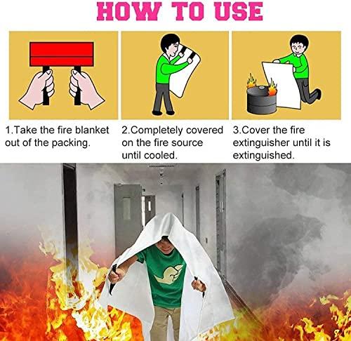 Tonyko Tonyko Fiberglass Fire Blanket for Emergency Surival, Flame Retardant Protection and Heat Insulation with Various Sizes (78.7×78.7 inches)