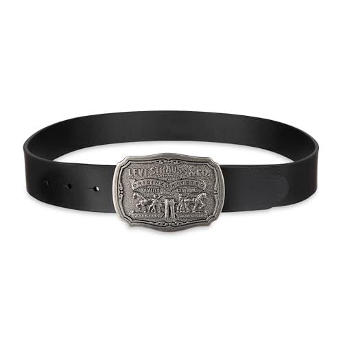 Levi's Levi's Men's Leather Belt With Antiqued Buckle,Black,36