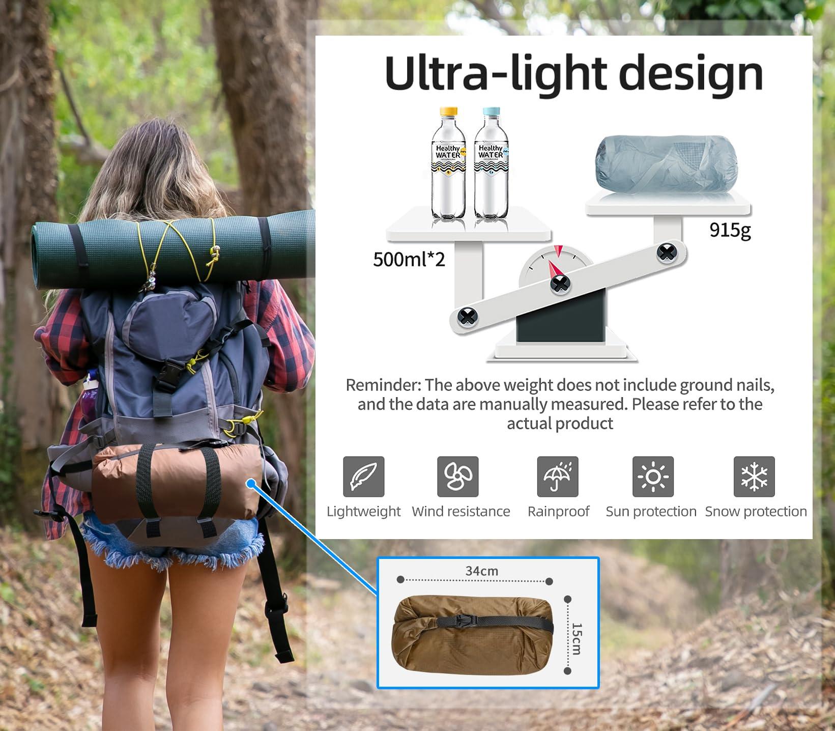 Diandian 3F UL Gear LanShan pro Tent, 1 Person / 2 Person Outdoor Ultralight Camping Tent, 3-Season or 4-Season Professional Backpacking Ten, for Camping, Hiking, Trekking (Gray-2 Person, 4 Season)
