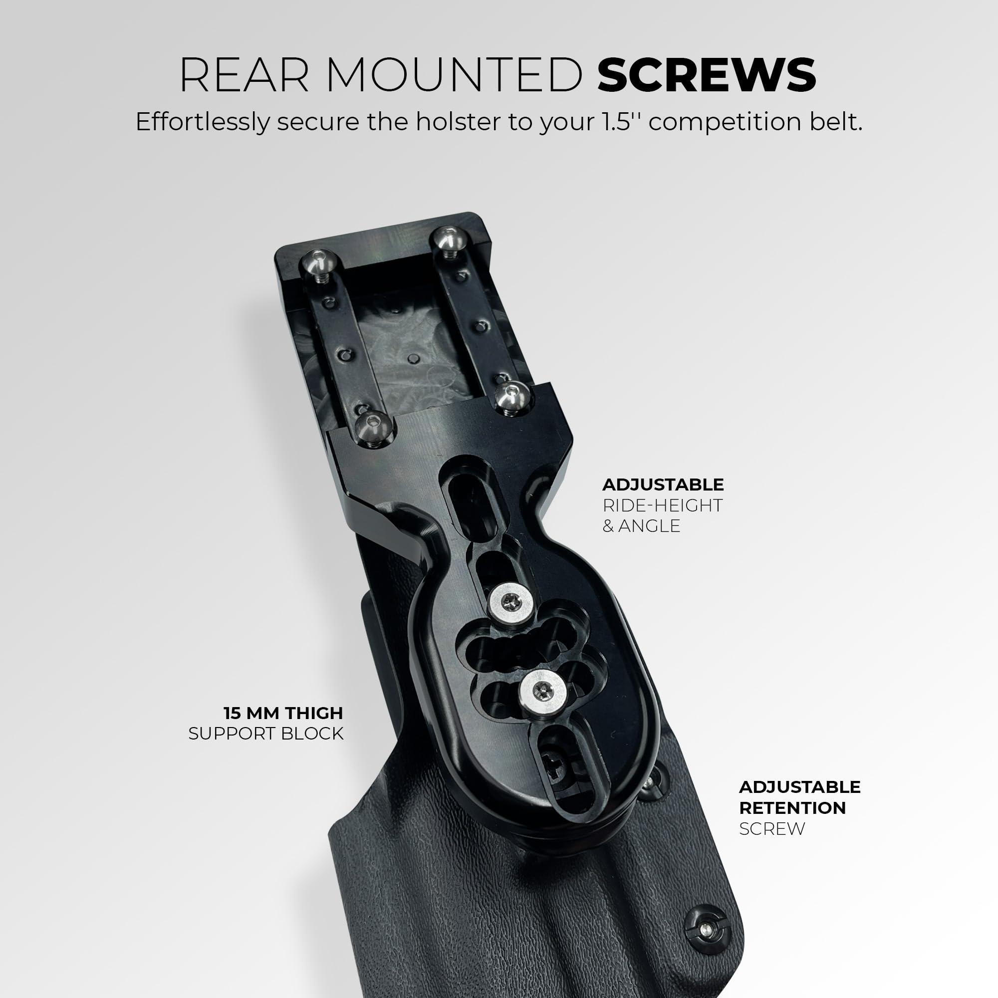 Black Scorpion Outdoor Gear Pro Heavy Duty Competition Holster fits Beretta 92XI SAO, SAO Gara, SAO Tactical, Squalo (Right-Hand Draw, Red/Carbon Fiber)