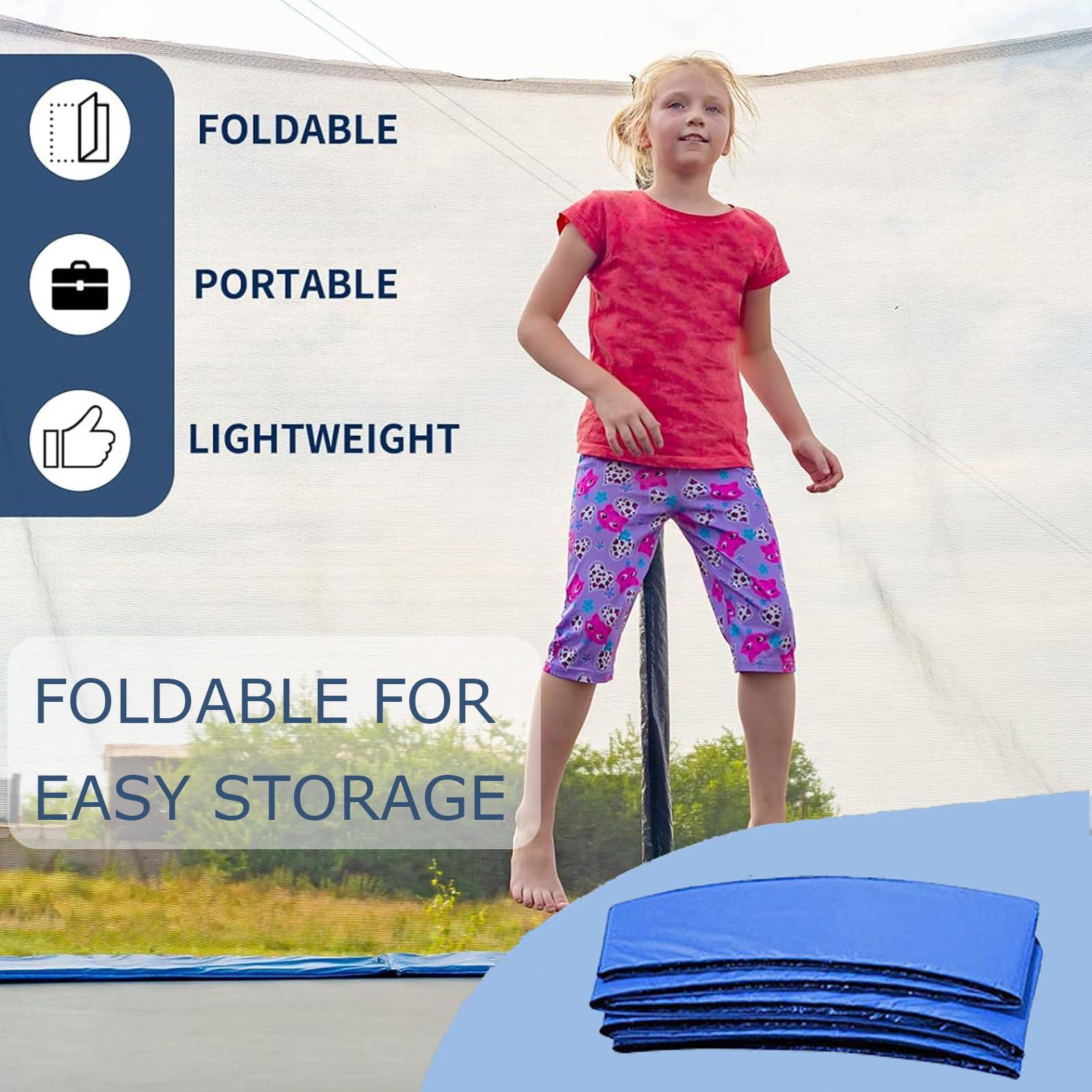 BIWKONI BIWKONI 8/10/12/14/15/16FT Trampoline Replacement Safety Mat Anti-Collision Anti-UV Springs Protection Cover Trampoline Accessories,15FT