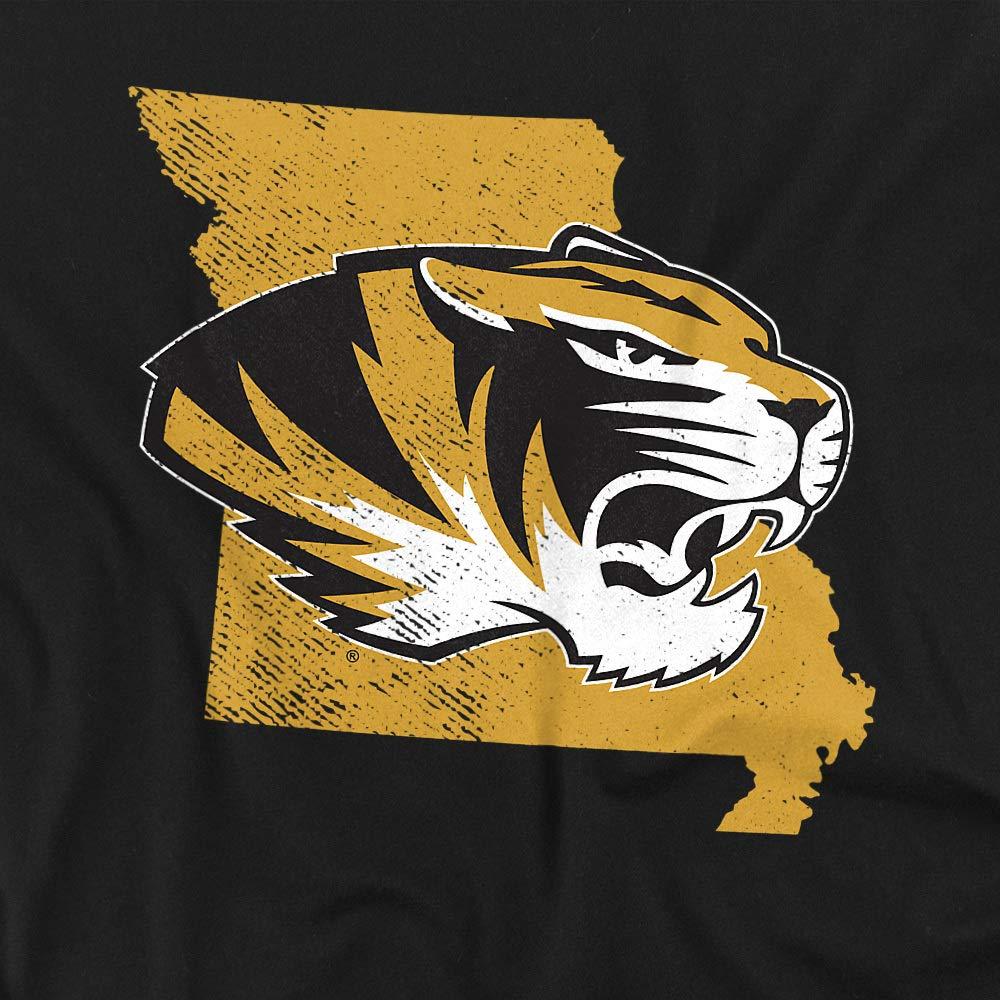 University of Missouri University of Missouri Mizzou Official State Unisex Adult T-Shirt, Black, Medium