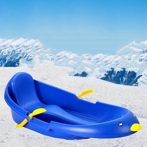 HAWEWE Children's Snowboard Sledge, Thickened Wear-Resistant Sledge, Adult Sledge with Backrest, Winter Snow Sleds