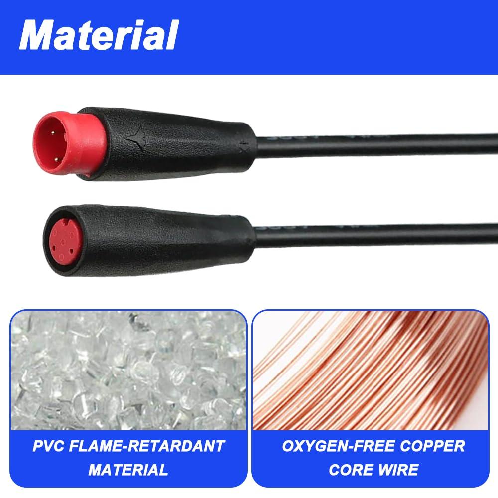 DKARDU DKARDU Ebike 2Pin Extension Cable, Waterproof Female to Male Elctric Bike Cord for Ebike Light, Gear Sensor and Brake in Ebike Modification Kit (2 Pack)