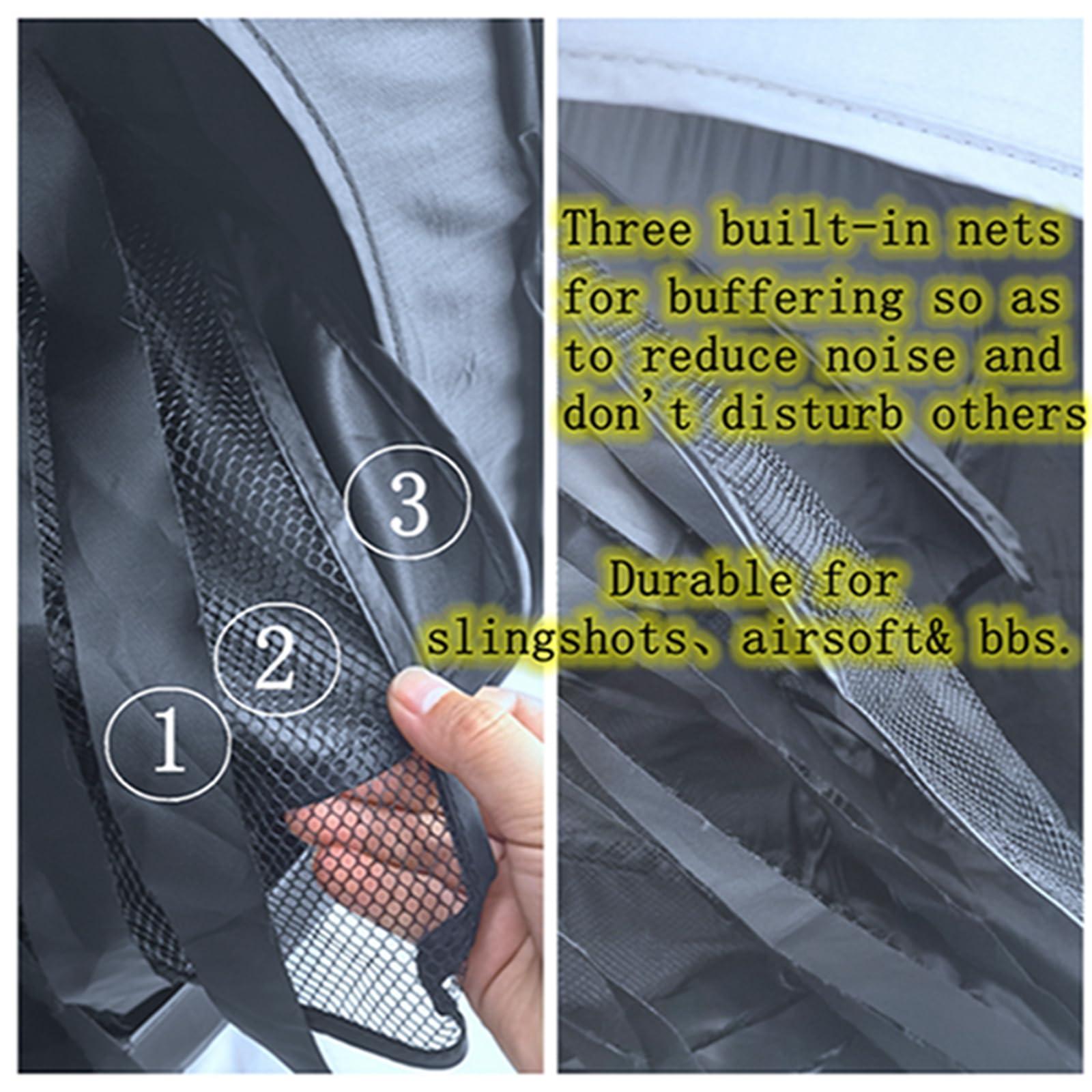 Wingswinmax Wingswinmax Foldable Airsoft Target Tent Trap Slingshot BB Trap Net Auto Pop-up Shooting Target Tent BB Target Holder Case Thicker Material-Black