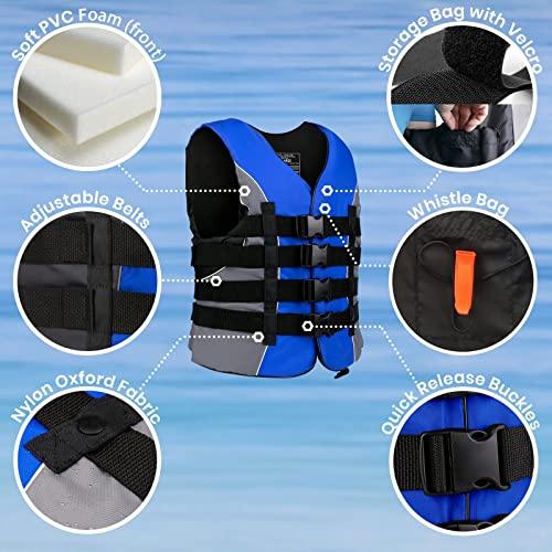 Leader Accessories Leader Accessories Adult Universal Personal Flotation Device USCG Approved Life Jacket Vest (Blue, 3XL)