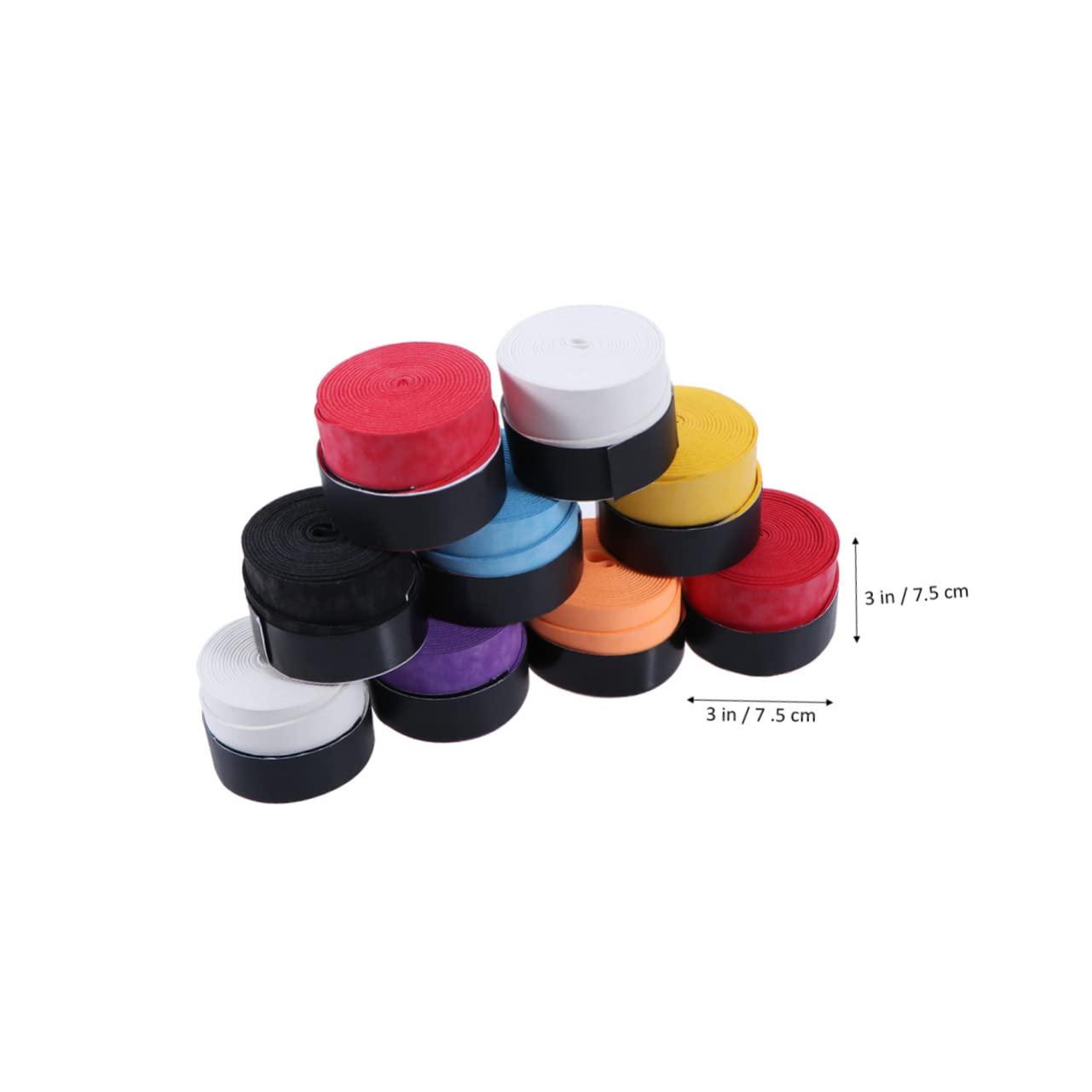 BESPORTBLE BESPORTBLE 16pcs Colorful Sweat Absorbent Racket Grip Bands for Badminton Tennis Pickleball and Fishing Rods Pu Soft Non-Slip Overgrip Mixed Colors