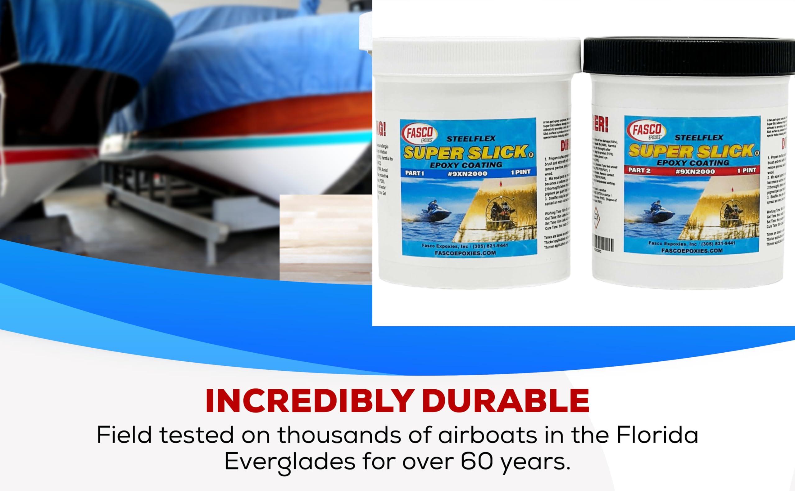 Fasco Epoxies Inc. Super Slick 2000 Epoxy Bottom Coating for Airboats, Jet Ski\'s, etc.: Quart Kit