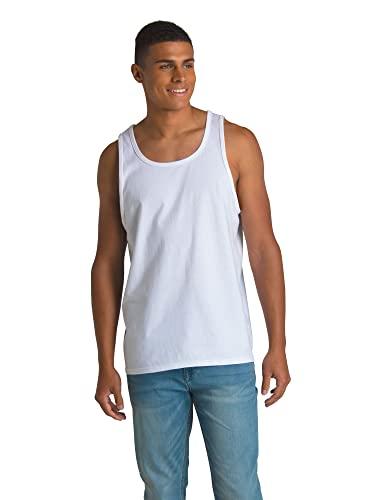 Fruit of the Loom Fruit of the Loom Men's Eversoft Cotton Sleeveless T Shirts, Breathable & Moisture Wicking with Odor Control, Sizes S-4x, Tank-2 Pack-White Ice
