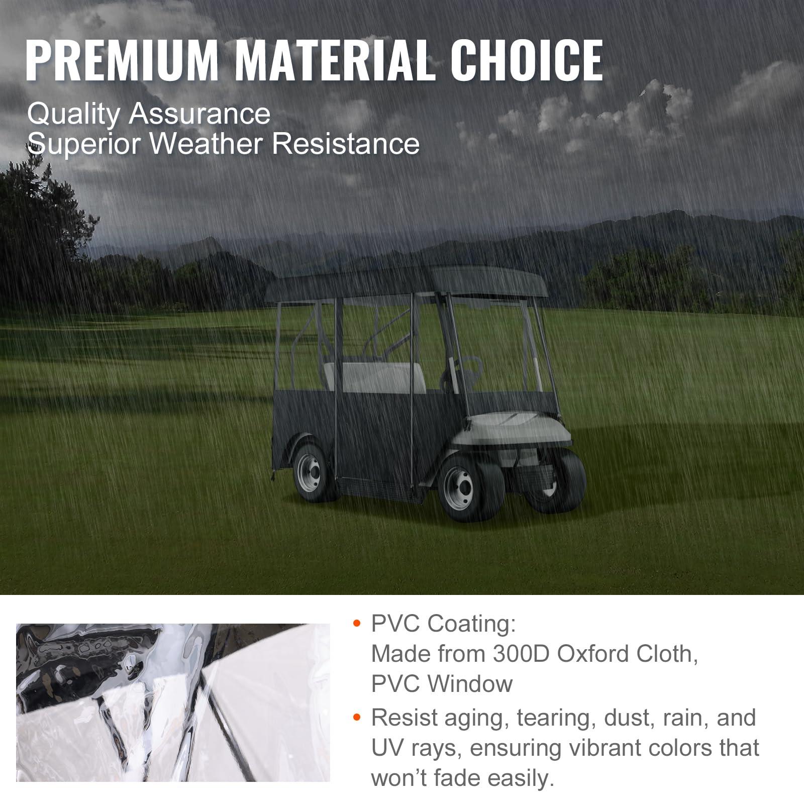 Happybuy Happybuy Golf Cart Enclosure 86'', 4-Person Golf Cart Cover, 4-Sided Fairway Deluxe, 300D Waterproof Driving Enclosure with Transparent Windows, Fit for EZGO, Club Car, Yamaha Cart