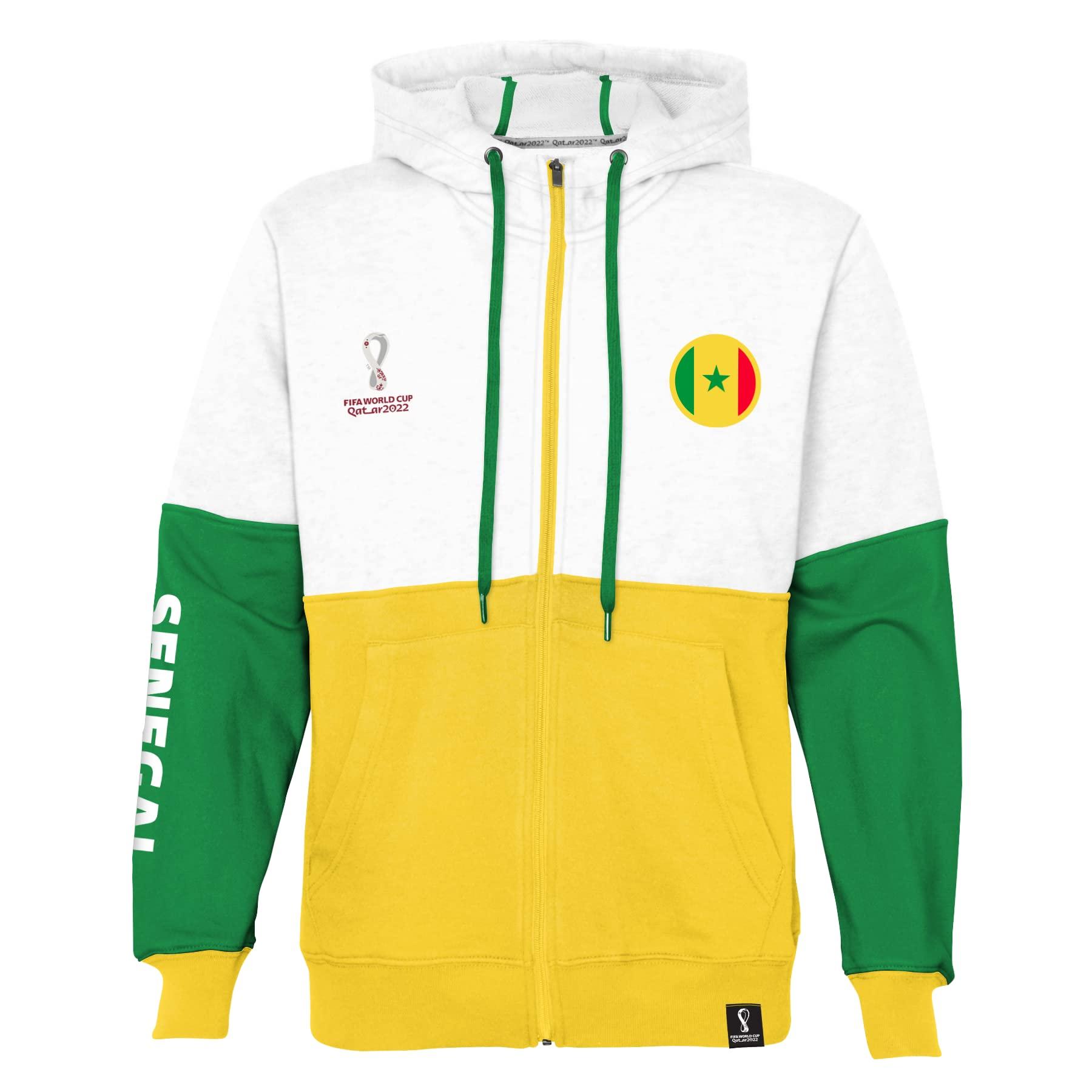 Outerstuff Outerstuff Mens FIFA World Cup Country Contrast Panel Fleece Hood, Gold-Green-White, Large