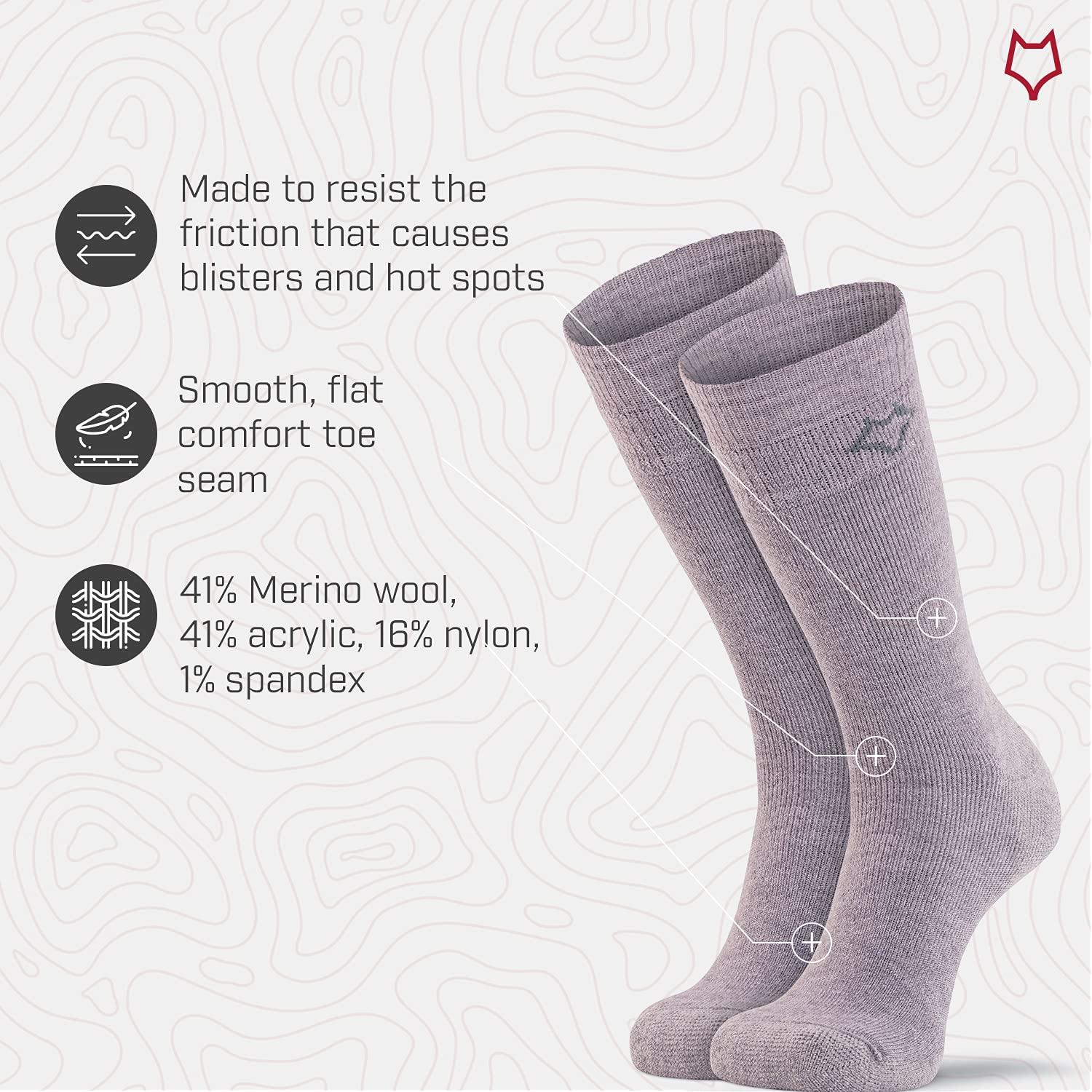 FoxRiver Fox River Standard Wick Dry Tramper Medium-Weight Outdoor Crew Socks, Grey, Large