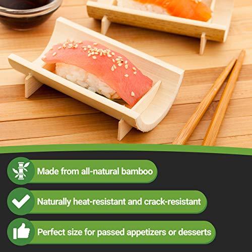 Restaurantware Restaurantware 4 Inch x 2 Inch Bamboo Canoe Dishes 100 Mini Bamboo Serving Boats - Heat Resistant Disposable Natural Bamboo Small Sushi Boats For Parties Or Catering