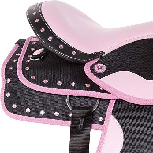 Deen, Enterprises Deen, Enterprises Youth Child Synthetic Western Pony Miniature Horse Saddle Tack Get Matching Headstall, Breast Collar & Saddle Pad Size 10\" to 12\" Inches Seat Available (11\" Inches seat)