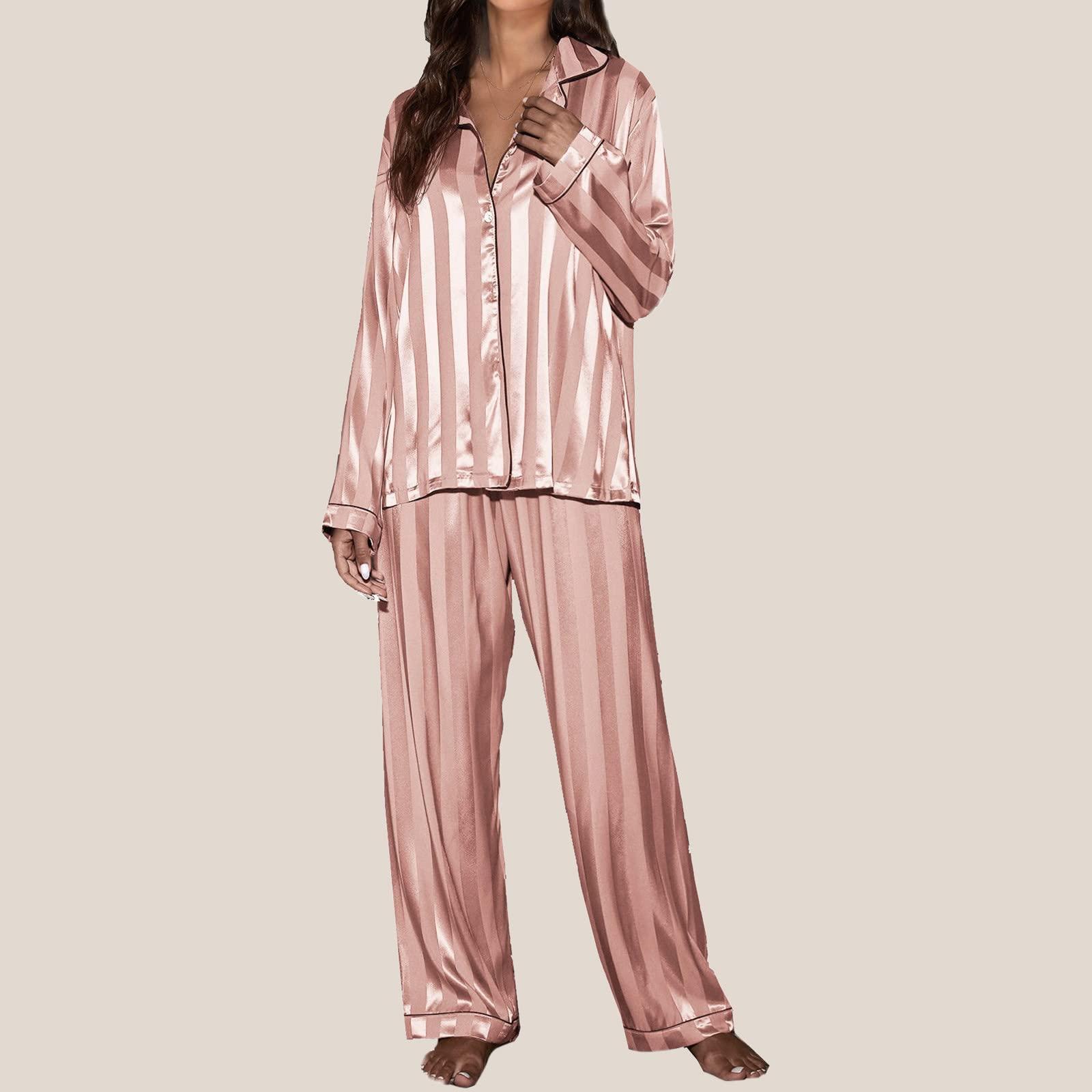 XIAOBU Womens Homewear Set Pajamas Cardigan Long Sleeves Pajama Tops Women Soft
