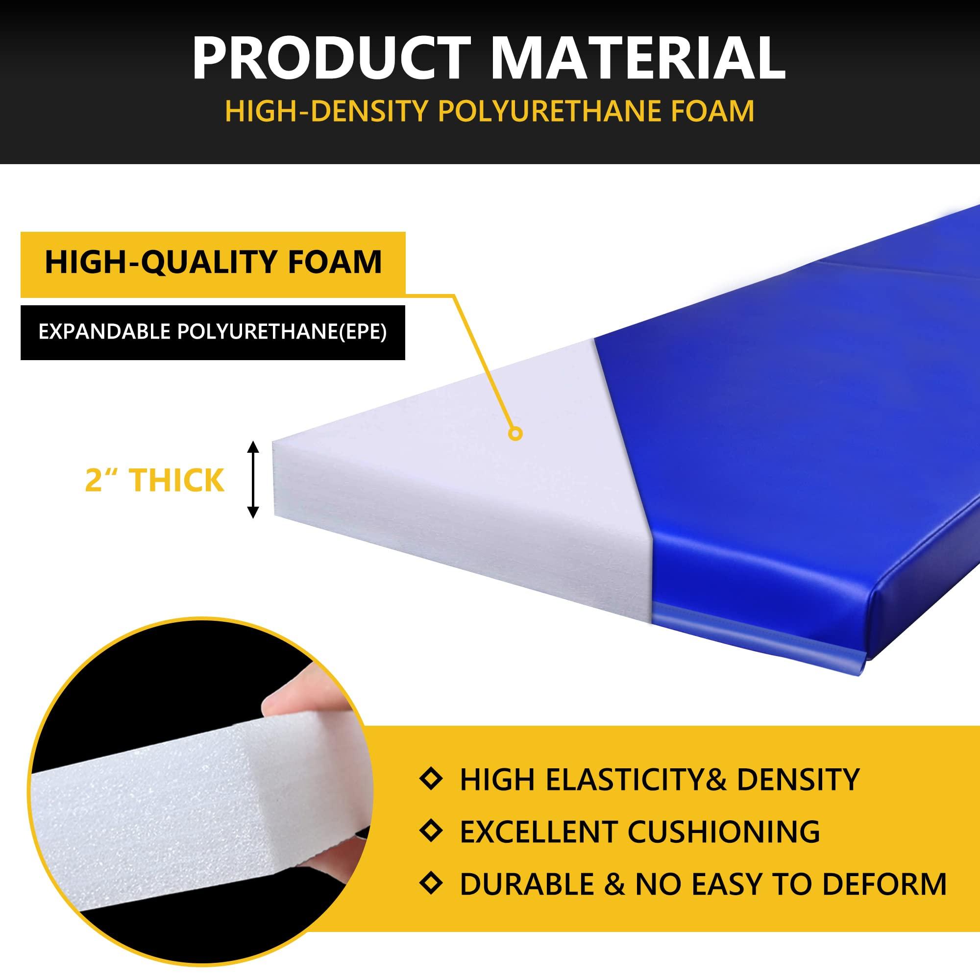 PHENEPUS Gym Wall Padding, Basketball Court Wall Protector, 2" Thick Foam Protective Wall Mat for Wall Mount Basketball Hoops, Garage, Taekwondo - Waterproof & UV-Resistant (Blue, 1 PCS)