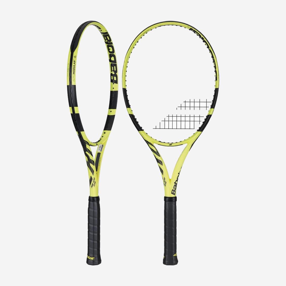 Babolat Babolat Pure Aero Team Tennis Racquet - Strung with 16g White Syn Gut at Mid-Range Tension (4\" Grip)