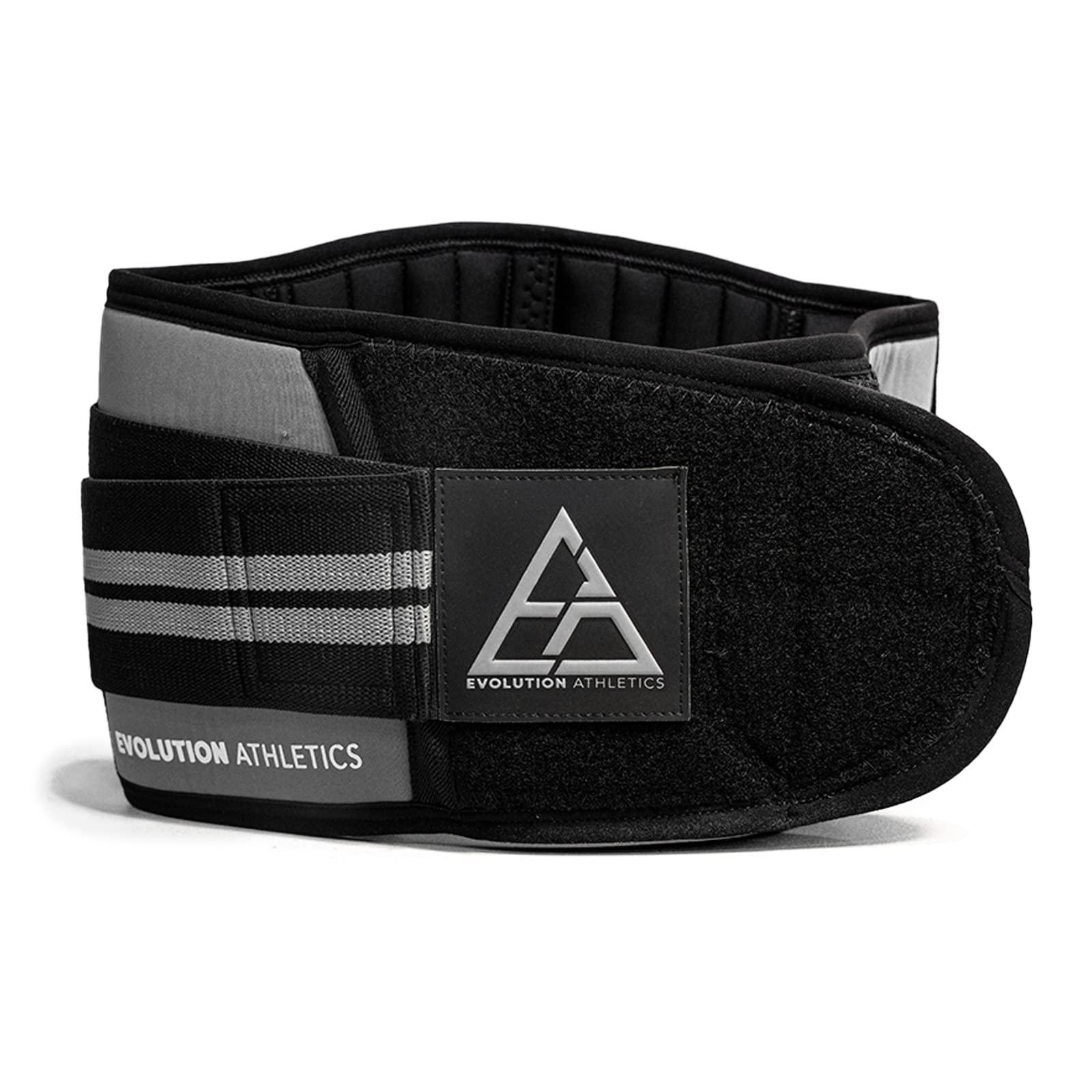 EA EVOLUTION ATHLETICS Evolution Athletics Weight Lifting Sport Belt for Strength Training, Powerlifting, or Deadlift, Features Thick Flexible Comfortable Neoprene, Reinforced Back, Adjustable Side Straps, XL, Gray