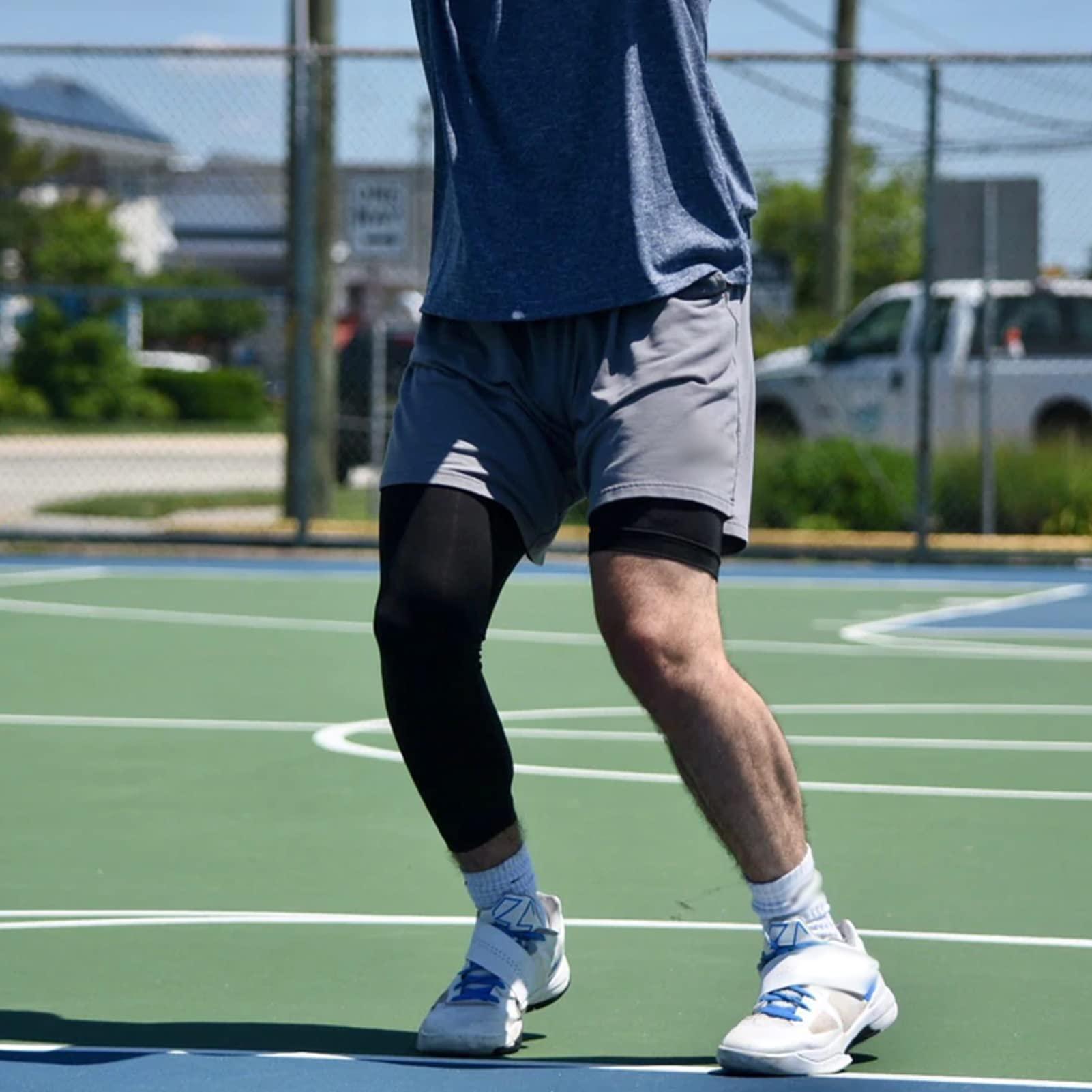 OEBLD OEBLD Single Leg 3/4 Compression Tights, Unisex Sports Compression Pants, One Leg Basketball Leg Sleeves Athletic Workout Leggings Tights, Light and Strenchable